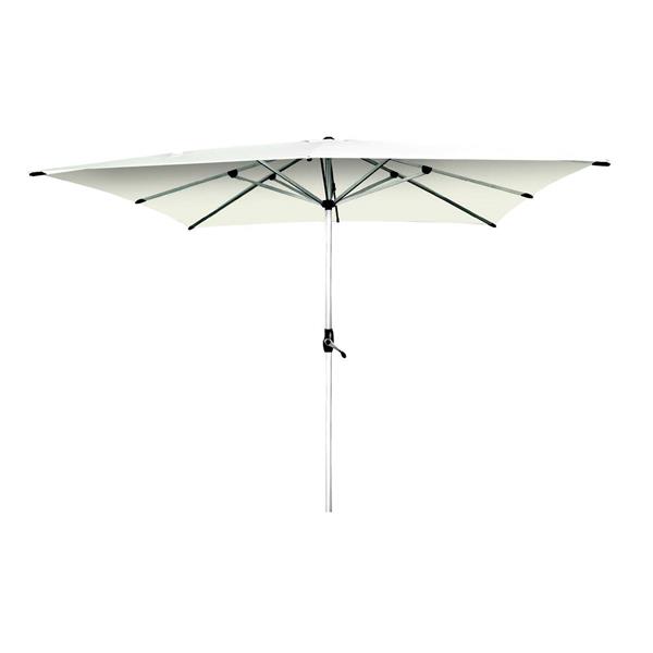 PARASOL ALUMINIO BLANCO 3X3 M TUBO 48MM C/MANIVELA