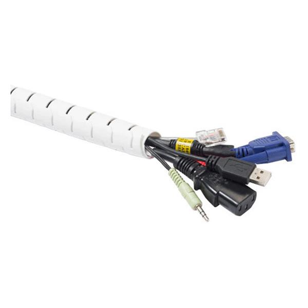 ORGANIZADOR CABLES TUBO ESPIRAL + PINZA &Oslash; 25 MM 2,5 Mt BLANCO