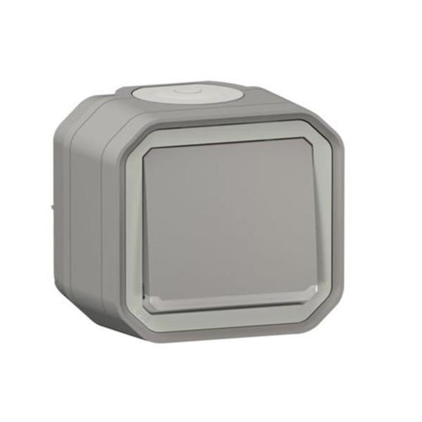 PULSADOR LUMINOSO SUPERFICIE GRIS IP55 NEW PLEXO