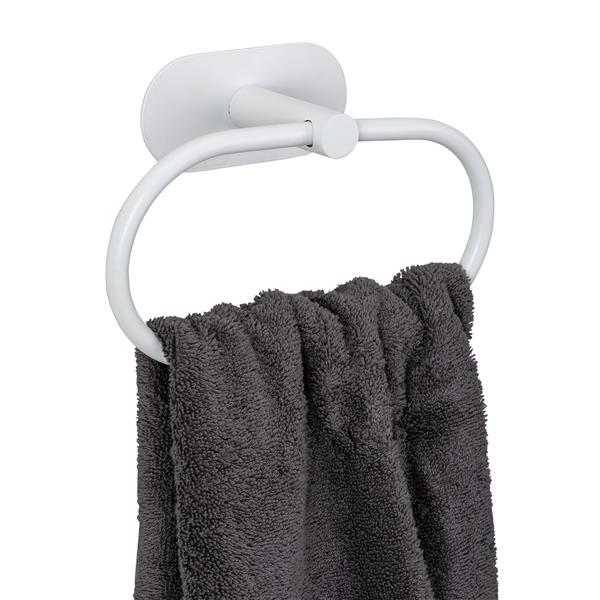 TOALLERO DE ARO DE ACERO INOXIDABLE TURBO-LOC&reg; SERIE OREA WHITE MAT