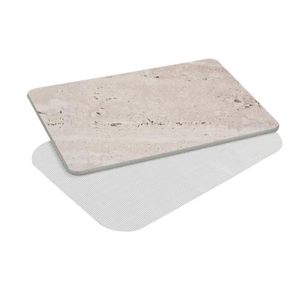 ALFOMBRA DE BA&Ntilde;O DIATOMITA GRIS MARMOLEADO 39 X 1 X 60 CM