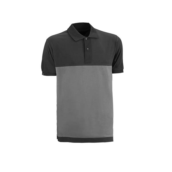 POLO ALGODON / ELASTANO FENIX GRIS / NEGRO TALLA M