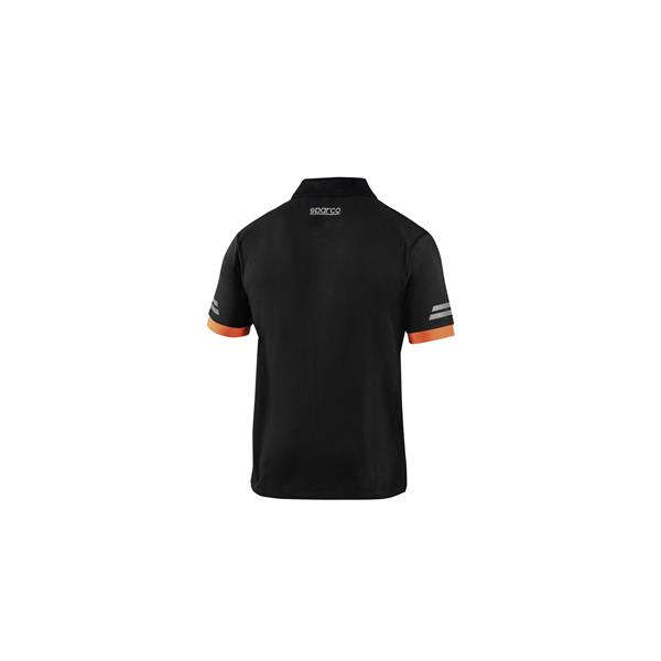 POLO TECNICO 180 GR NEGRO / NARANJA FLUOR TALLA M