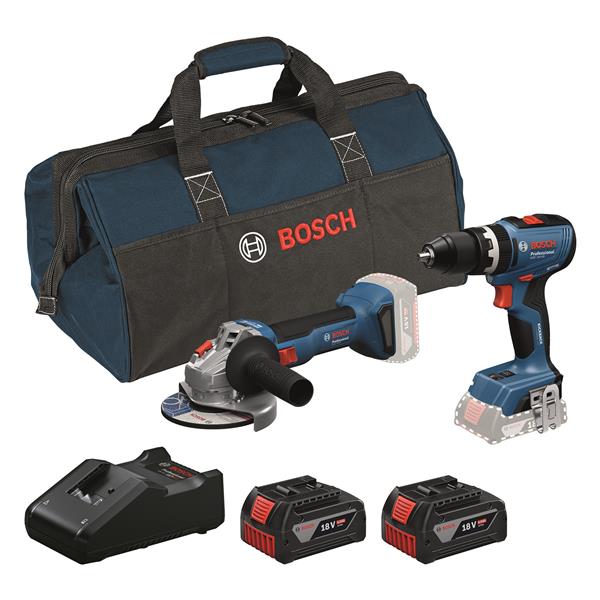 TALADRO ATORNILLADOR IMPACTO GSB 18V-65 + AMOLADORA GWS 18V-8 PROFESIONAL 2 BATERIAS + BOLSA