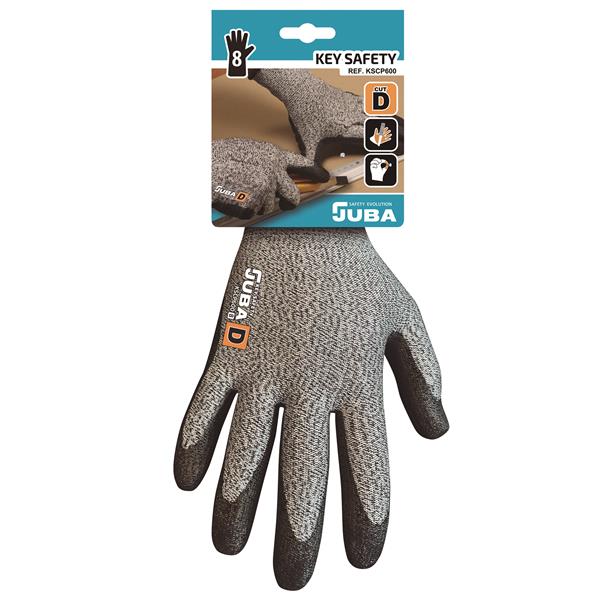GUANTE ANTICORTE POLIESTER / ELASTANO RECUBIERTO POLIURETANO KEY SAFETY TALLA 9