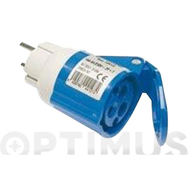 ADAPTADOR CLAVIJA 2 P + TT. SCHUCO A BASE 2 P + TT CETAC DE 16 AMP REF: 13912 FAMATEL  