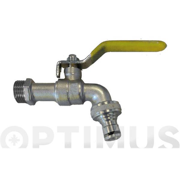 GRIFO JARDIN 1/2" CON UNA SALIDA DE 3/4" CON CONECTOR RAPIDO