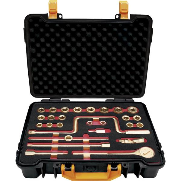 JUEGO DE 27 LLAVES DE VASO  1/2" (1/4" - 1.1/4" 12 CANTOS) ANTICHISPA Cu-Be  35814  EGAMASTER