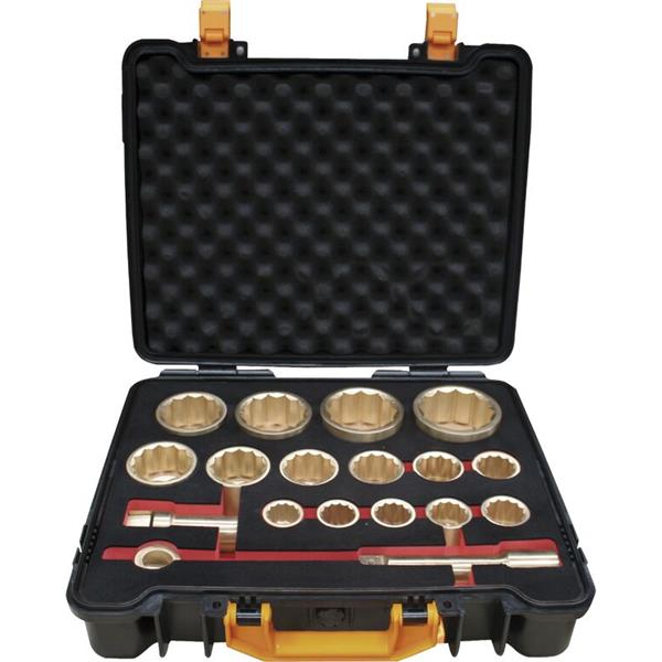 JUEGO DE 18  LLAVES DE VASO 1" (1.1/8"-3.1/8" 12 CANTOS) ANTICHISPA Cu-Be  35818  EGAMASTER