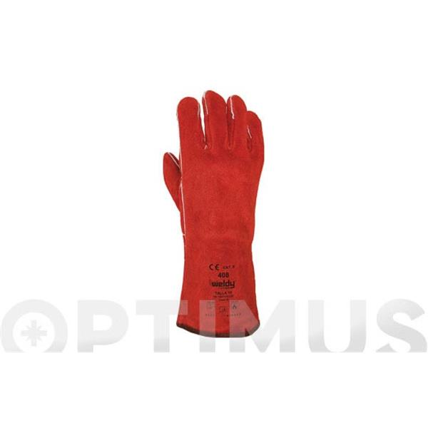 GUANTE SOLDADOR DE SERRAJE ROJO FORRADO TOTAL REF. 408 TALLA UNICA JUBA 
