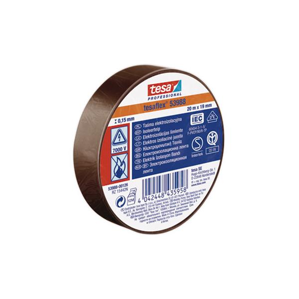 CINTA AISLANTE HOMOLOGADA MARRON 20 MT X 19 MM 53988-00121-00  TESAFLEX