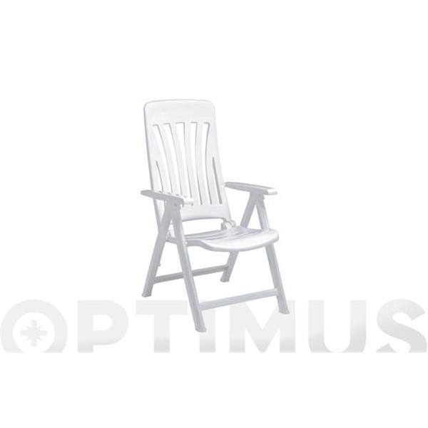 SILLON DE POLIPROPILENO CON 5 POSICIONES PLEGABLE BLANCO BLANES