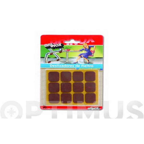 ANTIDESLIZANTE DE FIELTRO 12 UNIDADES RECTANGULAR 20X23 MM MARRON BRINOX