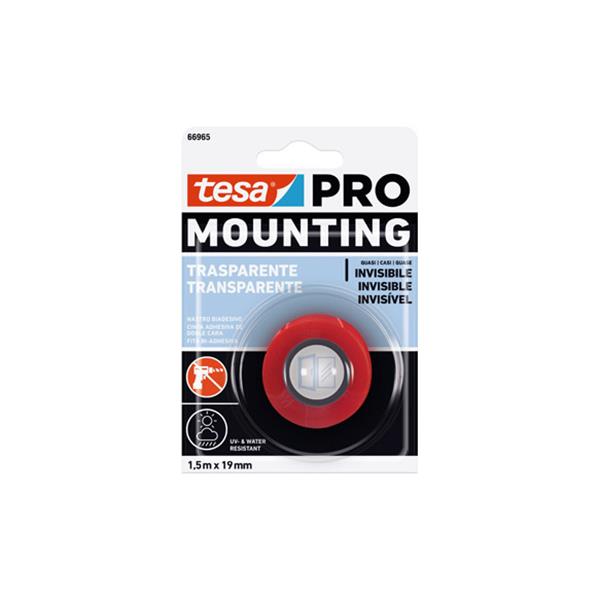 CINTA DOBLE CARA MOUNTING PRO TRANSPARENTE 1,5MX19MM