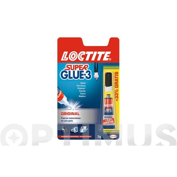 ADHESIVO INSTANTANEO SUPER GLUE-3 ORIGINAL 3 GR LOCTITE