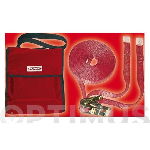 LINEA DE VIDA HORIZONTAL 15 MT X 35 MM ROJO 102 PONSA