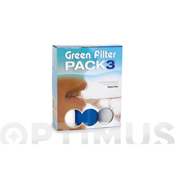 RECAMBIO 3 FILTRO GREEN FILTER OSMOSIS INVERSA IONFILTER