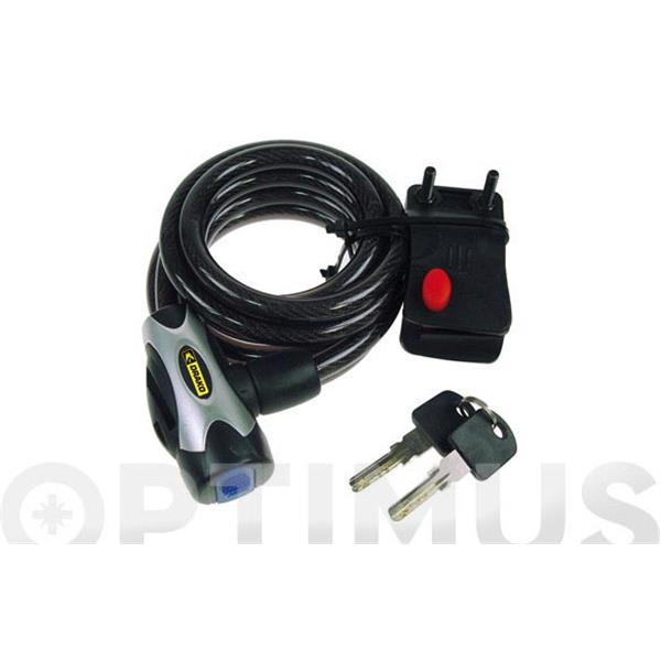 ANTIRROBO CABLE ESPIRAL 185 CM. LLAVE DRAKO 