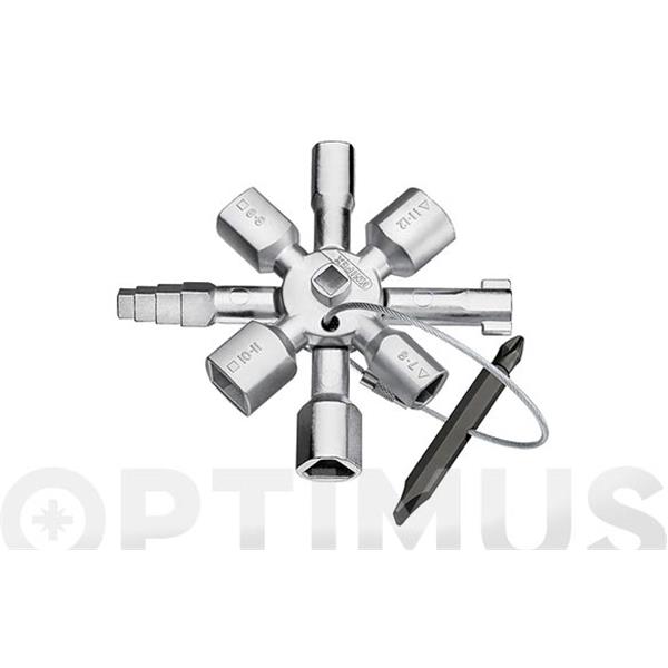 LLAVE ARMARIO DISTRIBUCION TWINKEY 92 MM 00 11 01 KNIPEX 