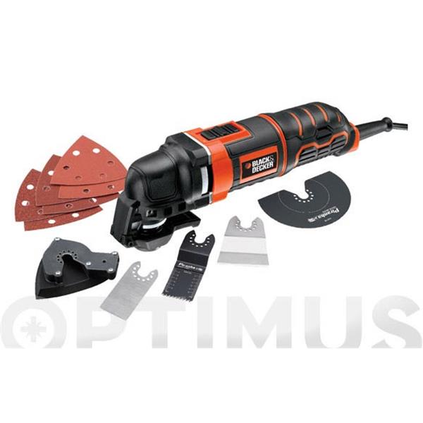 MULTIHERRAMIENTA OSCILANTE CON CABLE MT300K 300 WT + 11 ACCESORIOS B&D