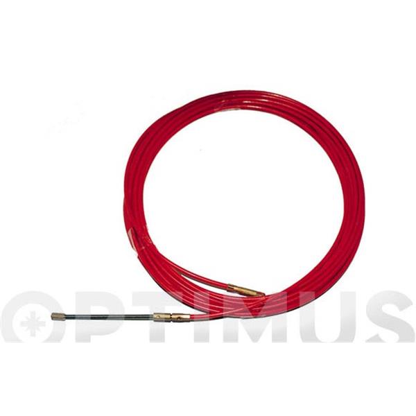 GUIA PASACABLES ACERO NILON 4 MM 15 M ROJO