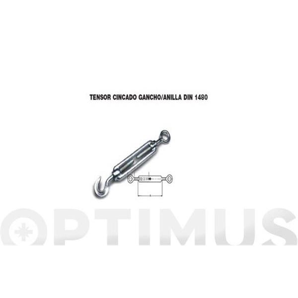 TENSOR GANCHO ANILLA GALV 5/16" 8 MM CARGA 135 KG 