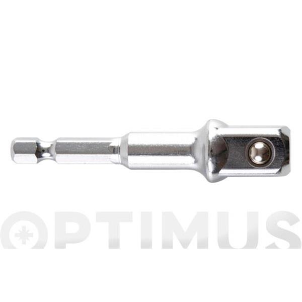 ADAPTADOR PORTA VASOS MACHO 1/4 EXAGONAL A CUADRADILLO DE 1/2 X 72 MM BIANDITZ 