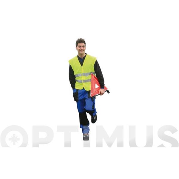 CHALECO B&Aacute;SICO 100% ALTA VISIVILADAD POLI&Eacute;STER CON BANDAS REFLECTANTES Y CIERRE VELCRO AMARILLO FLUOR TALLA L JUBA