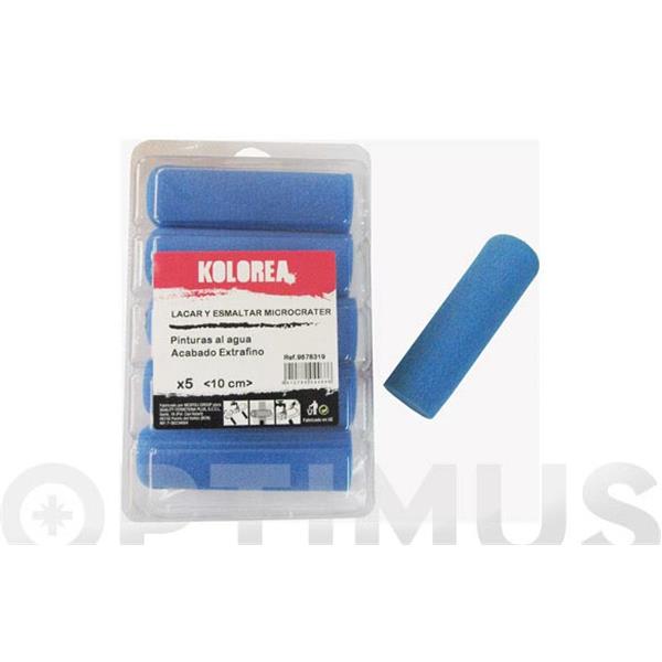 RECAMBIO 5UD MINI-RODILLOS MICROCRATER 10CM KOLOREA