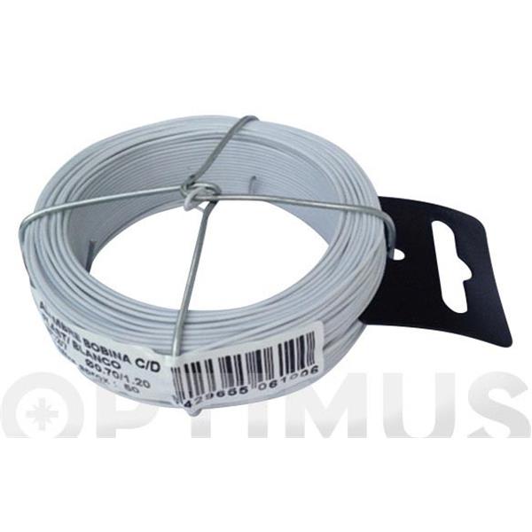 ALAMBRE PLASTIFICADO BLANCO EN BOBINA 50 MT 0,7/1,2 MM SIESA