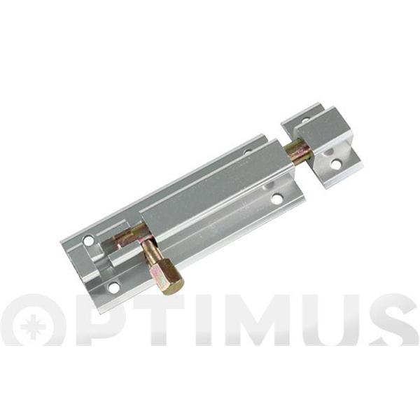 CERROJO PASADOR ALUMINIO MOD. 500  100 X 30 MM ACABADO PLATEADO AMIG