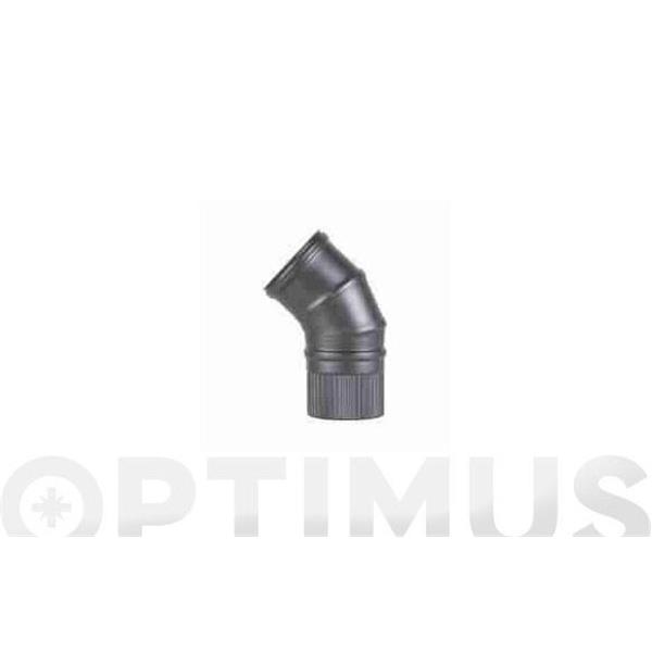 CODO PARED SIMPLE INOX 316L PINTADO GRAFITO &Oslash; 80 45&ordm; PELLET FR .