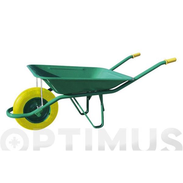 CARRETILLA PALETA METALICA PINTADA VERDE C1/650 60 LT. RUEDA IMPINCHABLE THECA