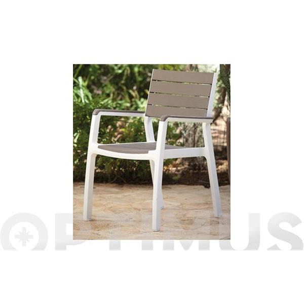 SILLON DE RESINA CON BRAZOS BLANCO/CAPUCHINO HARMONY