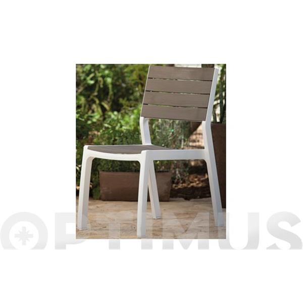 SILLA DE RESINA SIN BRAZOS BLANCO/CAPUCHINO HARMONY