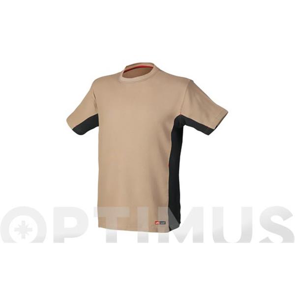 CAMISETA MANGA CORTA STRECH BEIGE CONTRASTES NEGROS TALLA M STARTER