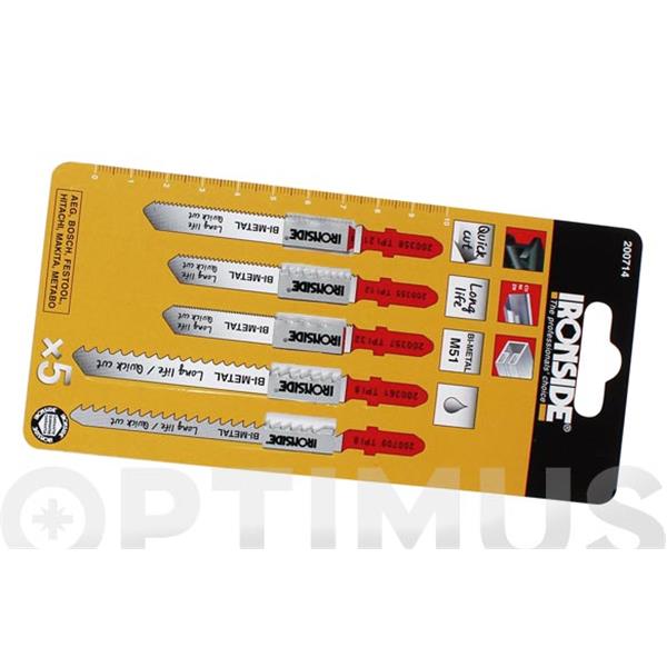 HOJAS SIERRA PARA METAL JUEGO DE 5 UD. LIMPIO Y RECTO IRONSIDE 