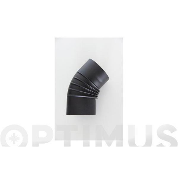 CODO VITRIFICADO NEGRO MATE CHIMENEA T600 &Oslash; 200 MM 45&ordm;