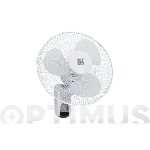 VENTILADOR DE PARED &Oslash; 40 CM 45 WT CON MANDO BLANCO, 3 ASPAS TRANSPARENTES BOXPLUS VELOCIDADES BOXPLUS