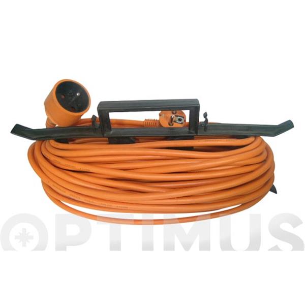 PROLONGADOR CABLE NARANJA ELECTRICO JARDIN 15 MT. 3 X 1,5  IP20 C/ PROTECCION INFANTIL (INCLUYE ORGANIZADOR) QF+ IRONSIDE .