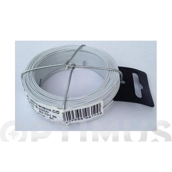ALAMBRE PLASTIFICADO EN BOBINA 50 MT 1,1/1,6 BLANCO SIESA
