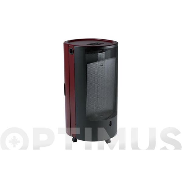 ESTUFA DE GAS LLAMA AZUL OVALADA "BELLE CHIC" 4200 WT COLOR BURDEOS/NEGRO TMC