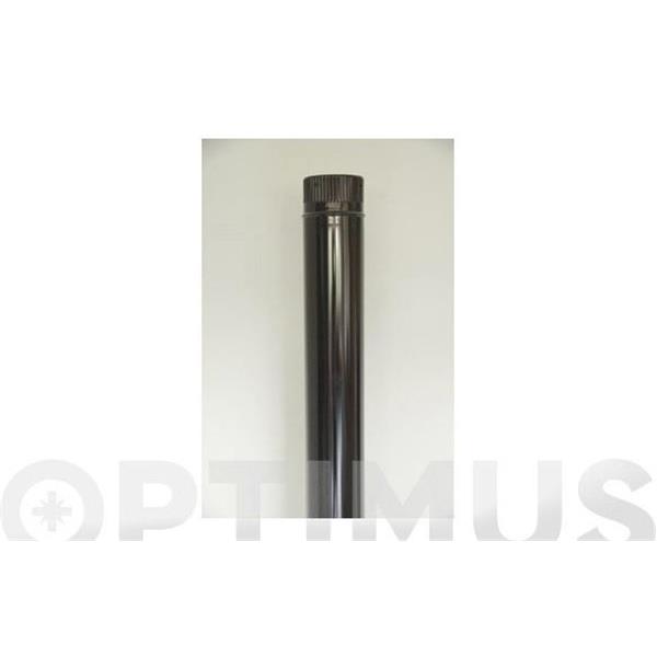 TUBO LISO VITRIFICADO NEGRO CHIMENEA  &Oslash; 110 MM  X 1 MT FR