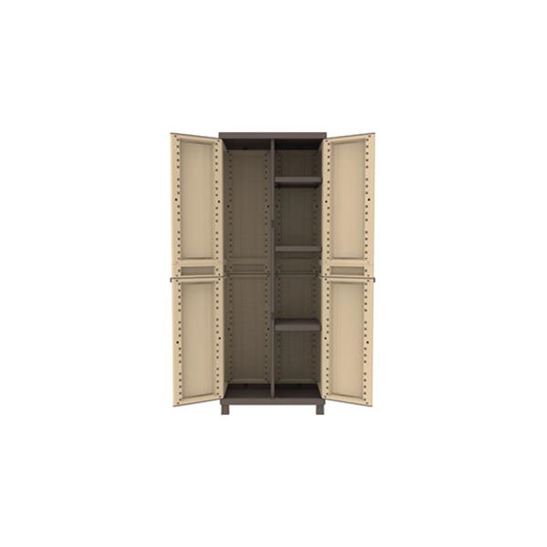 ARMARIO RESINA SAHARA CON ESCOBERO & 2 PUERTAS COLOR ARENA (181CM*68CM*39CM) JOBGAR
