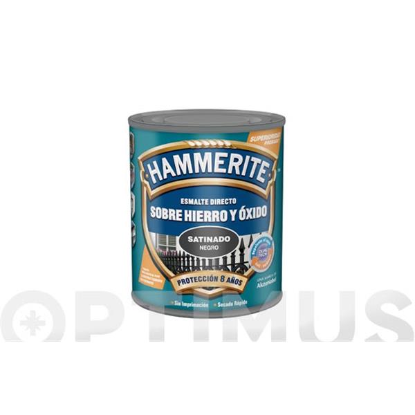 ESMALTE NEGRO SATINADO 750ML PARA HIERRO Y &Oacute;XIDO HAMMERITE 