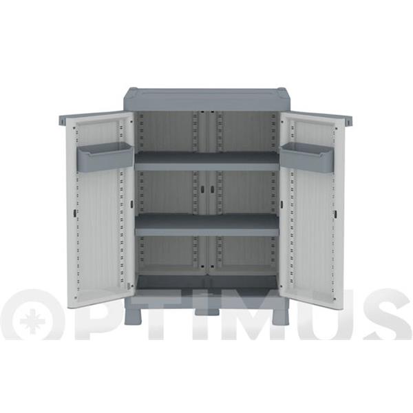 ARMARIO RESINA MEDIO 2 ESTANTES WAVE GRIS 70 X 43,8 X 97,9 CM JOBGAR 
