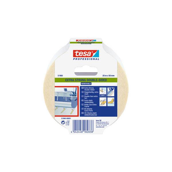 CINTA DOBLE CARA SUELOS EXTRAFUERTE REMOVIBLE 25X50