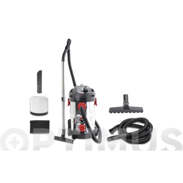 ASPIRADOR SOLIDOS LIQUIDOS INOX 1400 WT 30 LT. RUBI