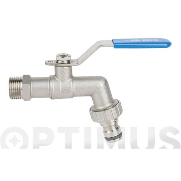 GRIFO JARDIN ESFERA PARA MANGUERA INOX M-M 1/2" - 3/4" GENEBRE