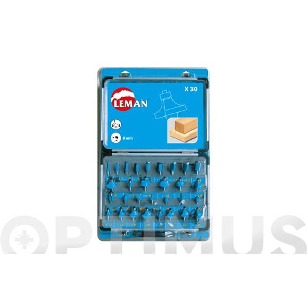 FRESAS JUEGO PARA MADERA 30 PIEZAS MANGO 8 MM LEMAN